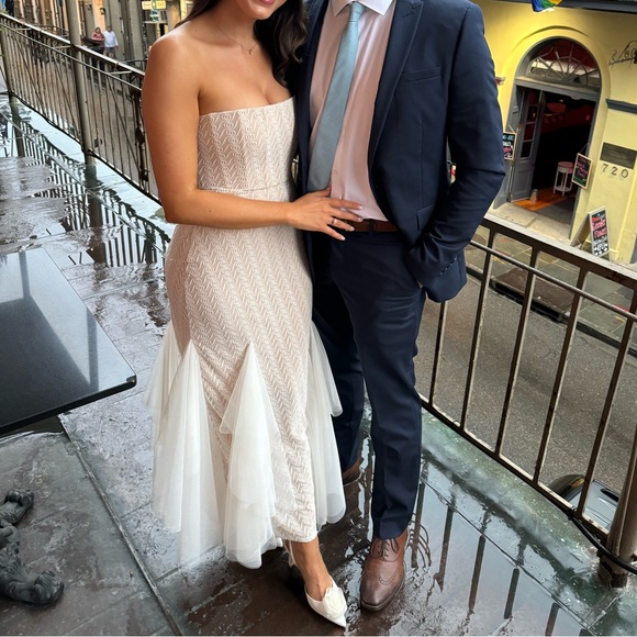 Alizee Strapless Dress in white. God Save Queens - Picture 3 of 6